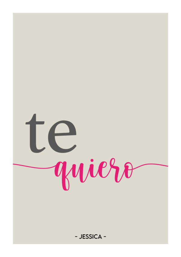 Affiche "te quiero" à personnaliser